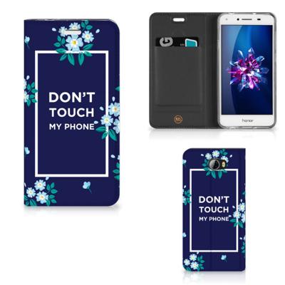 Huawei Y5 2 | Y6 Compact Design Case Flowers Blue DTMP Huawei Y5 2 | Y6 Compact Design Case Flowers Blue DTMP