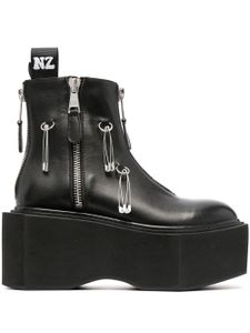 Natasha Zinko bottines zippées 95 mm à plateforme - Noir