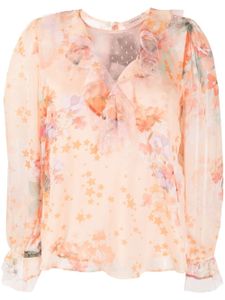 TWINSET blouse volantée à fleurs - Orange