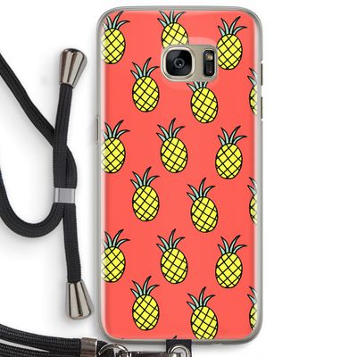 Ananas: Samsung Galaxy S7 Edge Transparant Hoesje met koord