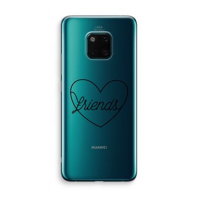 Friends heart black: Huawei Mate 20 Pro Transparant Hoesje