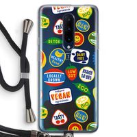 Fruitsticker: OnePlus 7 Pro Transparant Hoesje met koord