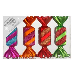 Kersthangers - 4x - snoepjes - gekleurd - 10.5 cm - kerstversiering