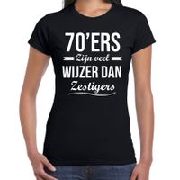 70 jaar verjaardags shirt / kleding 70ers zijn veel wijzer dan zestigers zwart voor dames 2XL  -