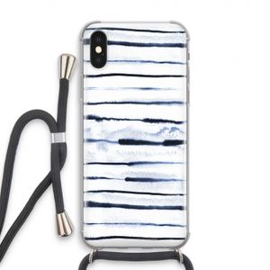 Ink Stripes: iPhone X Transparant Hoesje met koord