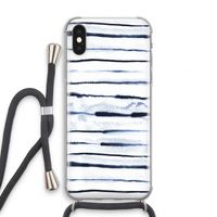 Ink Stripes: iPhone X Transparant Hoesje met koord
