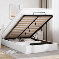 Ottoman bed met matras 120x200cm kunstleer wit