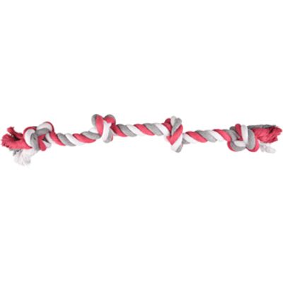 Hondenspeelgoed Jim Katoenen Trektouw 4 Knopen Roze - 60 cm 60 x 7.5 x 6.5 cm Flamingo Mix