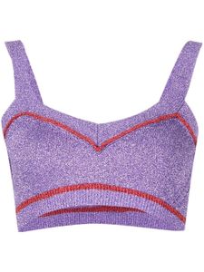 Rabanne haut crop en maille - Rouge