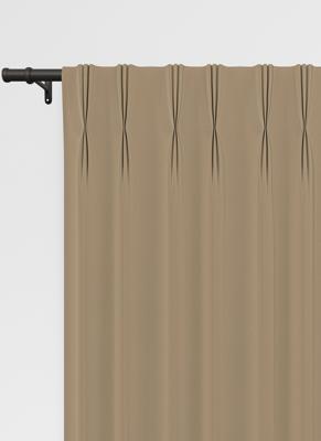 Niue gordijn - Donker Beige met Driedubbele plooi