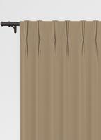 Niue gordijn - Donker Beige met Driedubbele plooi