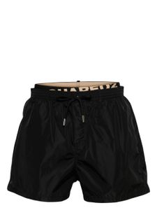 DSQUARED2 short de bain à taille logo - Noir