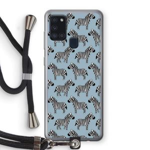 Zebra: Samsung Galaxy A21s Transparant Hoesje met koord