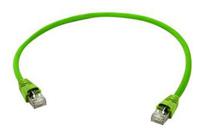 Telegärtner 100008993 RJ45 Netwerkkabel, patchkabel CAT 6A S/FTP 10.00 m Groen Vlambestendig, Snagless, Pair afscherming, Afgeschermd (dubbel), UL