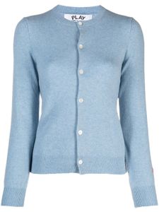 Comme Des Garçons Play cardigan en laine à design chiné - Bleu