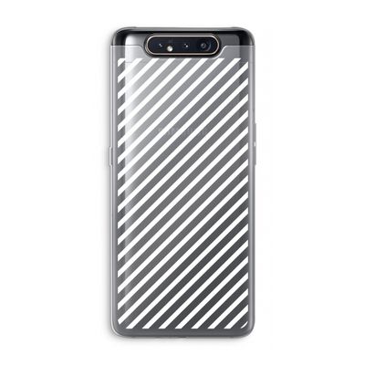 Strepen zwart-wit: Samsung Galaxy A80 Transparant Hoesje