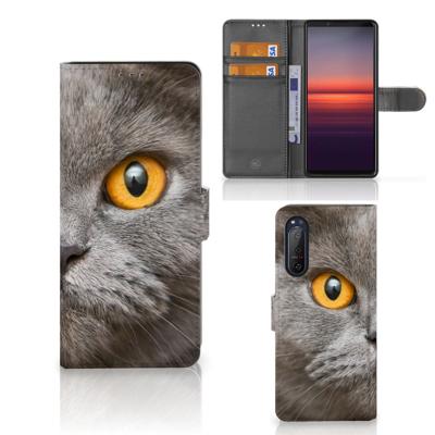 Telefoonhoesje | Met pasjeshouder | Sony Xperia 5II Britse Korthaar Telefoonhoesje | Met pasjeshouder | Sony Xperia 5II Britse Korthaar