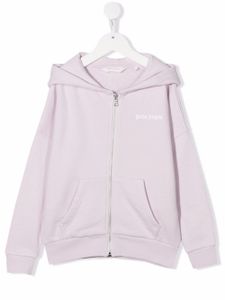 Palm Angels Kids hoodie zippé à logo imprimé - Violet