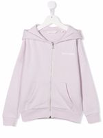 Palm Angels Kids hoodie zippé à logo imprimé - Violet - thumbnail