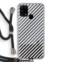 Strepen zwart-wit: Samsung Galaxy M31 Transparant Hoesje met koord