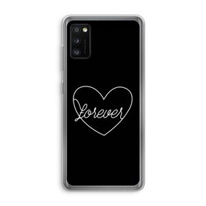Forever heart black: Samsung Galaxy A41 Transparant Hoesje