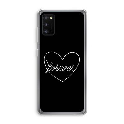 Forever heart black: Samsung Galaxy A41 Transparant Hoesje