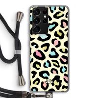 Leopard pattern: Samsung Galaxy S21 Ultra Transparant Hoesje met koord