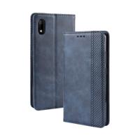 Magnetische Buckle retro Crazy Horse textuur horizontale Flip lederen case voor Wiko Jerry 4 met houder & kaartsleuven & fotolijstjes (blauw)