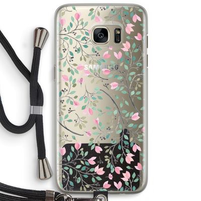 Sierlijke bloemen: Samsung Galaxy S7 Edge Transparant Hoesje met koord