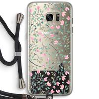 Sierlijke bloemen: Samsung Galaxy S7 Edge Transparant Hoesje met koord