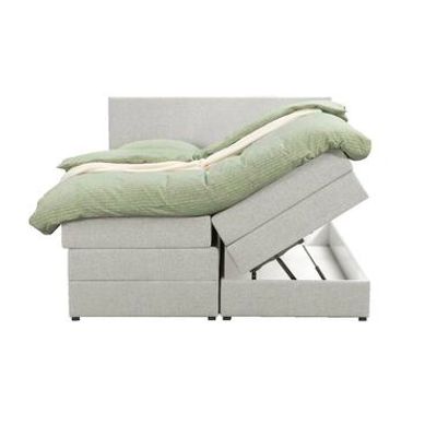 Boxspring met opbergruimte Liv egaal - ecru - 140x200 cm - Leen Bakker