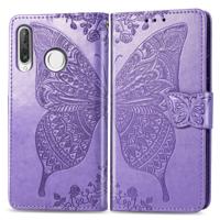 Butterfly Love bloemen reliëf horizontale Flip lederen case voor Huawei P30 Lite/Nova 4e met houder & kaartsleuven & portemonnee & Lanyard (licht pa