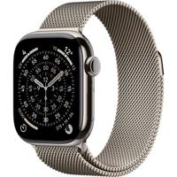 Apple Watch Series 11 GPS + Cellular - 42 mm - Natuurlijke titanium kast - Natuurlijke Milanese band