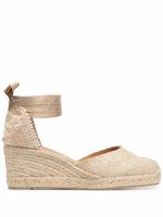 Castañer espadrilles compensées à bride cheville nouée - Tons neutres