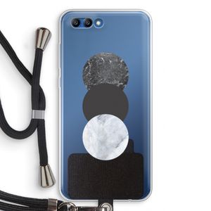 Marmeren cirkels: Honor 10 Transparant Hoesje met koord
