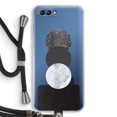 Marmeren cirkels: Honor 10 Transparant Hoesje met koord