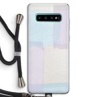 Square pastel: Samsung Galaxy S10 Plus Transparant Hoesje met koord