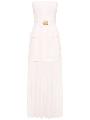 Nicholas robe longue à design plissé - Blanc Nicholas robe longue à design plissé - Blanc