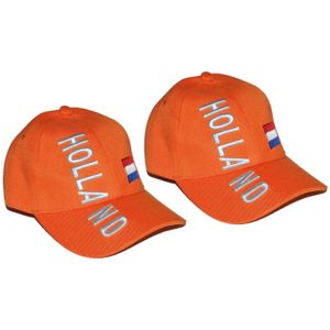 2x stuks baseball cap Holland oranje