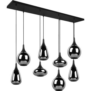 LED Hanglamp - Hangverlichting - Trion Artina - 8 Lichtpunten - E14 Fitting - Rechthoek - Mat Zwart - Metaal