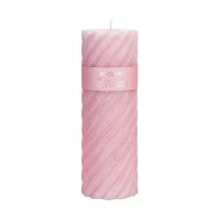 Geurkaars Swirl Rose & Honeysuckle light pink 7.5x23cm
