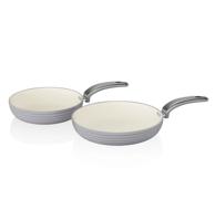 Swan Retro Koekenpannen - Set Van 2 - Grijs - LAATSTE KANS