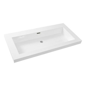 Wiesbaden Vision wastafelblad 100x46x5.5 cm zonder kraangat mineraalmarmer wit