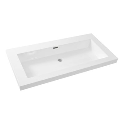Wiesbaden Vision wastafelblad 100x46x5.5 cm zonder kraangat mineraalmarmer wit