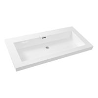 Wiesbaden Vision wastafelblad 100x46x5.5 cm zonder kraangat mineraalmarmer wit