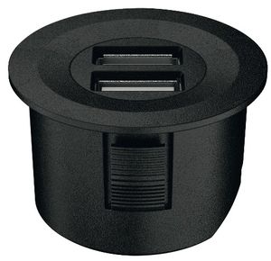 USB lader inbouw 2A mat zwart