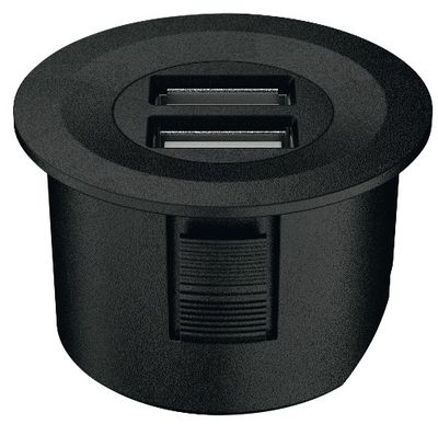 USB lader inbouw 2A mat zwart