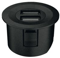 USB lader inbouw 2A mat zwart