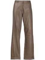 Federica Tosi pantalon évasé en cuir - Gris