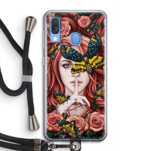 Lady Moth: Samsung Galaxy A40 Transparant Hoesje met koord